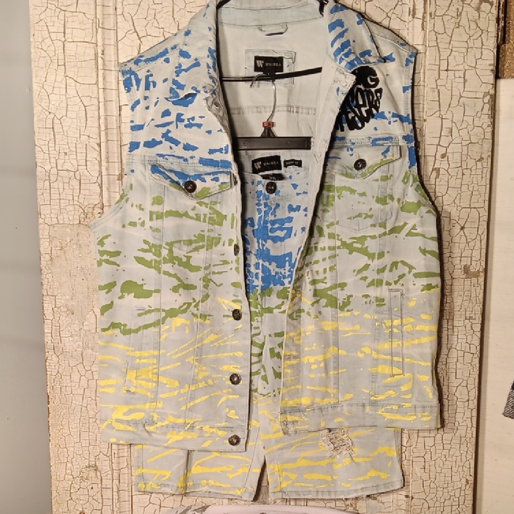 Waimea Denim Vest in Light Blue